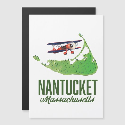 Magnétique Carte de Nantucket Massachusetts (Devant / Derrière)