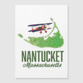 Magnétique Carte de Nantucket Massachusetts (Devant)