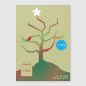 Magnétique Carte de Noël Arbre D'Art (Devant)