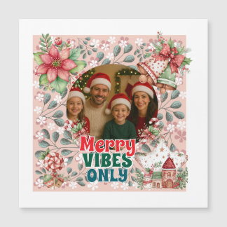 Magnétique Carte de Noël drôle – Bonnes Vibrations Uniquement