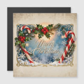 Magnétique Carte de Noël festive avec éclat (Devant / Derrière)