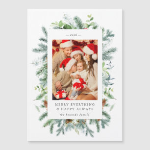 Magnétique Carte de Noël photo Pine and Berries