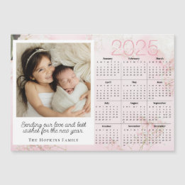 Magnétique Carte de Noël Pink Magnifique Photo personnalisée