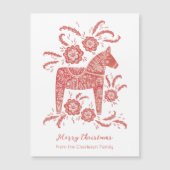 Magnétique Carte de Noël suédoise Dala Horse (Devant)