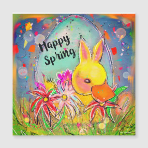 Magnétique Carte de Pâques Printemps Bunny