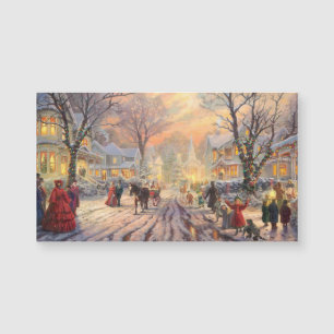 Magnétique Carte de paysage enneigé de Noël victorien vintage