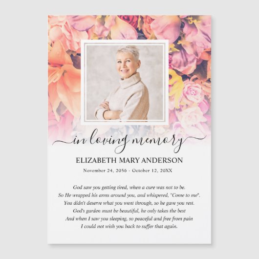 Magnétique Carte de prière funéraire Sympathy (Devant)