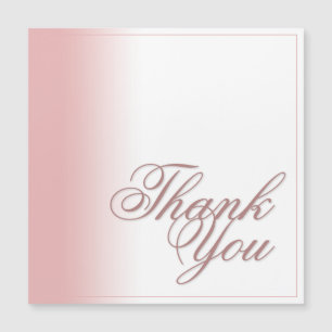 Magnétique Carte de remerciement avec dégradé rose, écriture