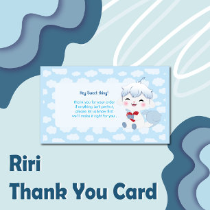 Magnétique Carte de remerciement Kawaii Riri pour petite entr