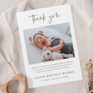Magnétique Carte de remerciement simple pour bébé avec photo