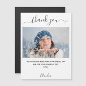 Magnétique Carte de remerciements de luxe blanc photo (Devant / Derrière)