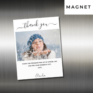 Magnétique Carte de remerciements de luxe blanc photo