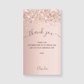 Magnétique carte de remerciements de luxe de parties scintill (Devant)