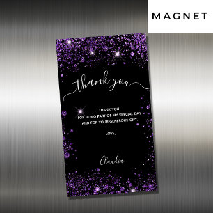 Magnétique Carte de remerciements de luxe de parties scintill