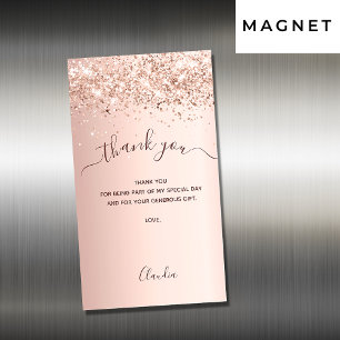 Magnétique carte de remerciements de luxe de parties scintill