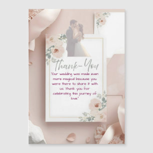 Magnétique Carte de remerciements Mariage moderne Blush & Bre