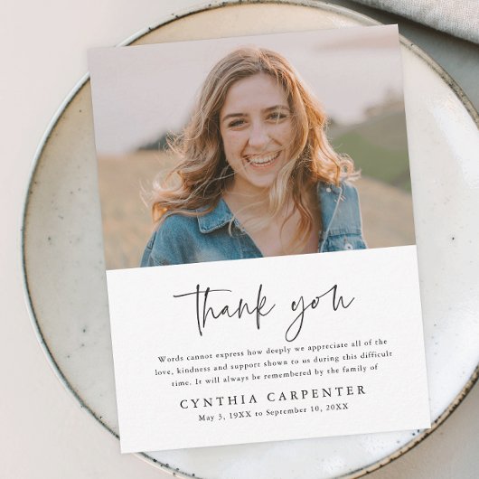 Magnétique Carte de remerciements photo commémorative funérai