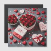 Magnétique Carte de Saint-Valentin joyeuse (Devant / Derrière)