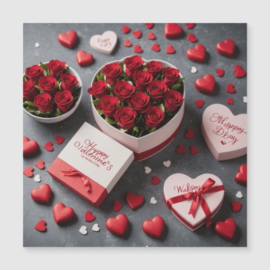 Magnétique Carte de Saint-Valentin joyeuse (Devant)