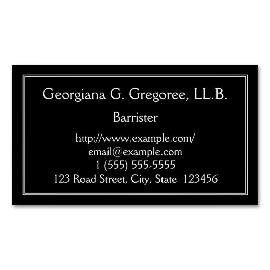 Magnétique Carte de visite à matrices minimes et simples (devant)