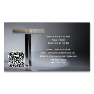 Magnétique Carte de visite aimantée pour prêtre avec code QR