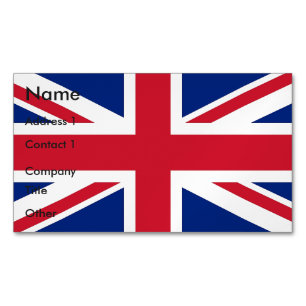Magnétique Carte de visite avec drapeau du Royaume-Uni