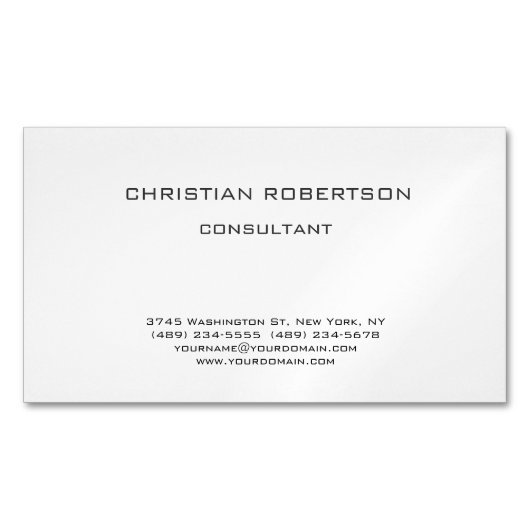 Magnétique Carte de visite chic tendance noir blanc professio (devant)