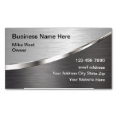 Magnétique Carte de visite Cool métallique argenté (devant)