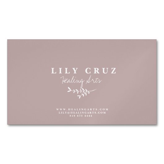 Magnétique Carte de visite de calligraphie botanique moderne  (devant)