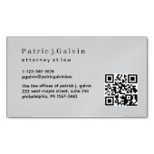 Magnétique Carte de visite de procureur minimal avec code QR (devant)