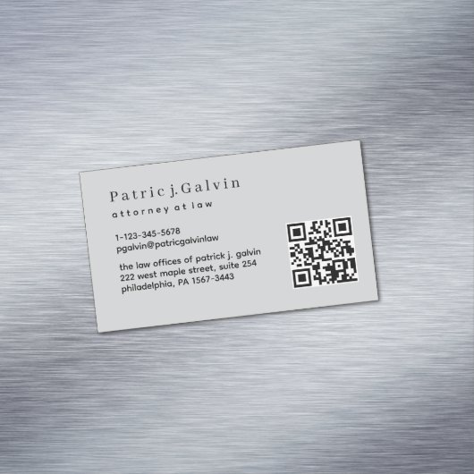 Magnétique Carte de visite de procureur minimal avec code QR (In Situ)