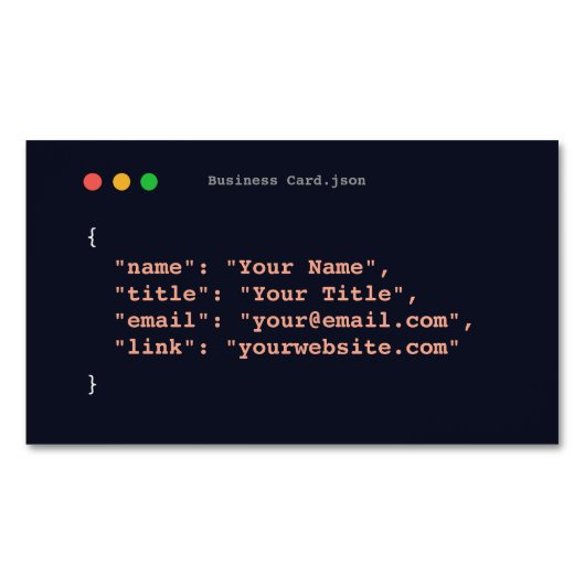 Magnétique Carte de visite de programmeur amusant| développeu (devant)