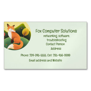 Magnétique Carte de visite de solutions informatiques Fox per