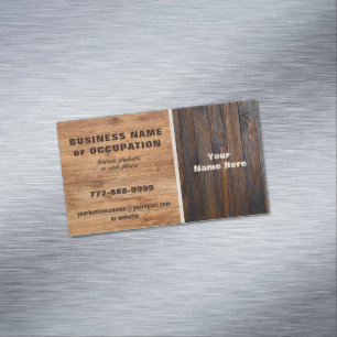 Magnétique Carte de visite en bois rustique