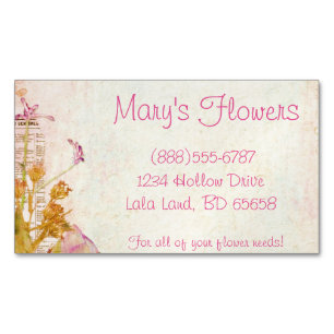 Magnétique Carte de visite floral entièrement personnalisé