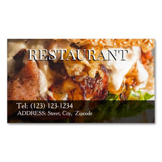Magnétique carte de visite modifiable de restaurant (devant)
