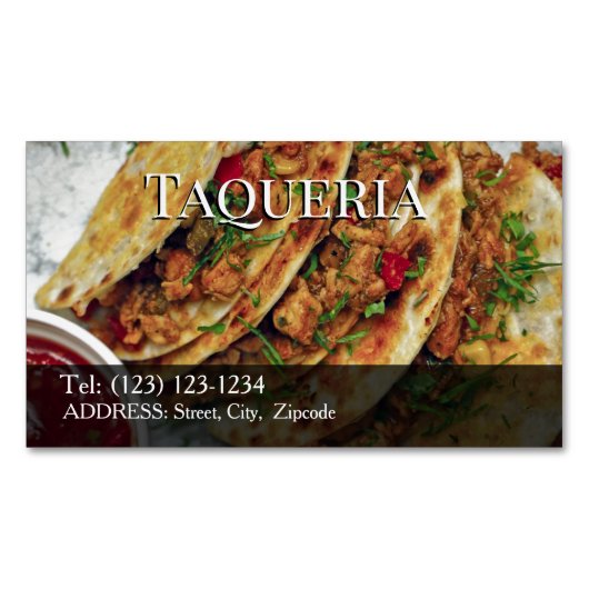 Magnétique carte de visite modifiable de taqueria (devant)