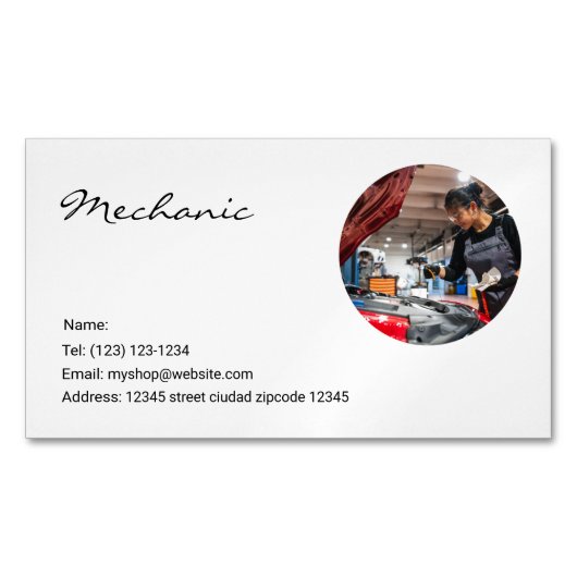 Magnétique carte de visite modifiable des services mécaniques (devant)