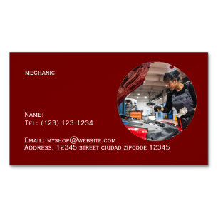 Magnétique carte de visite modifiable des services mécaniques