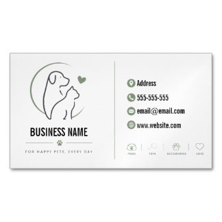 Magnétique Carte de visite personnalisée pour magasin d'anima