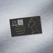 Magnétique Carte de visite QR Code Luxe Ligne d'Art en Or (In Situ)