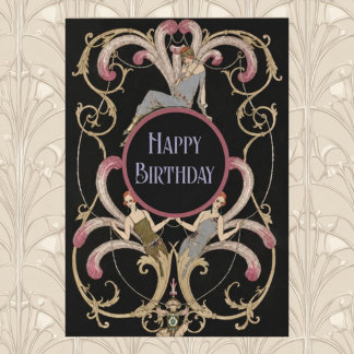 Magnétique Carte de vœux d'anniversaire élégante Art Nouveau
