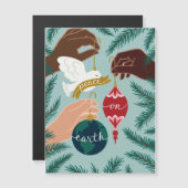 Magnétique Carte de voeux de Noël Paix sur Terre (Devant / Derrière)