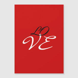 Magnétique Carte de voeux Love Red White Black Color