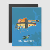 Magnétique carte de voyage de Singapour (Devant / Derrière)
