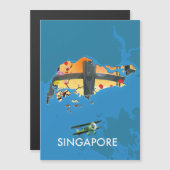 Magnétique carte de voyage de Singapour (Devant / Derrière)