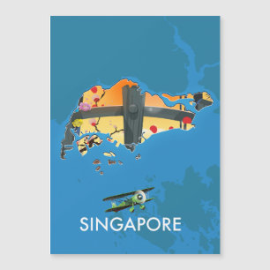 Magnétique carte de voyage de Singapour
