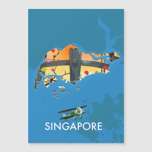 Magnétique carte de voyage de Singapour (Devant)