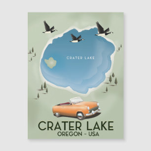 Magnétique Carte de voyage du lac Crater en Oregon