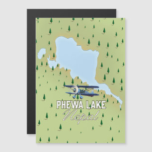 Magnétique Carte de voyage du lac Phewa Népal